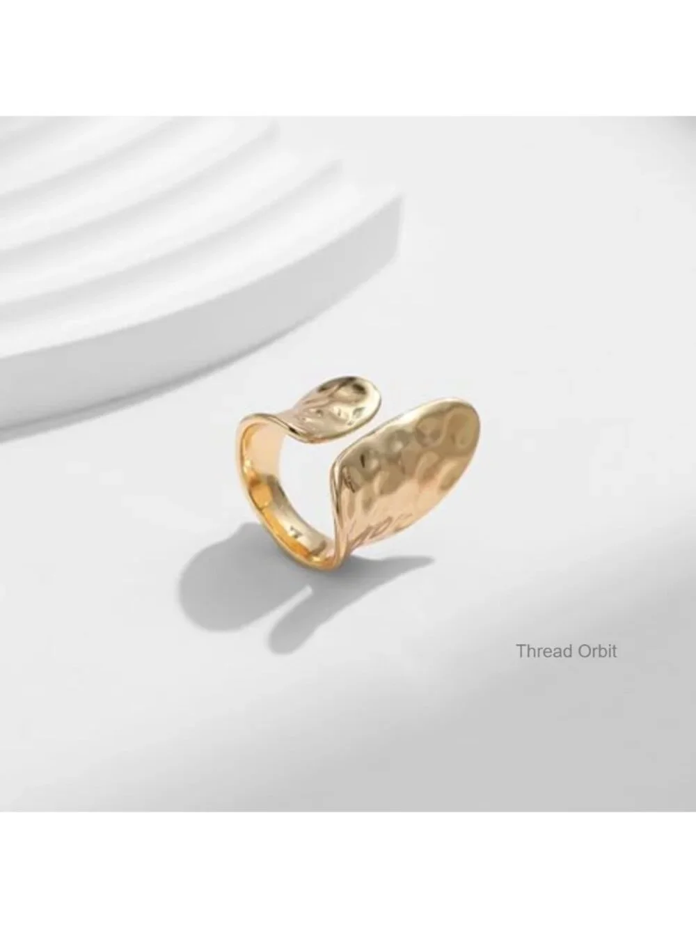 Hammered Statement Ring for Women Chunky Open Adjustable Ring Fashion Jewelry